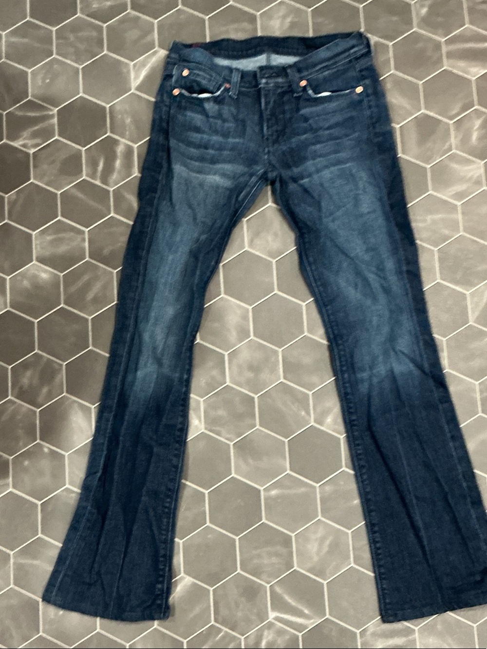 7 For All Mankind Dark Blue Flare Jeans